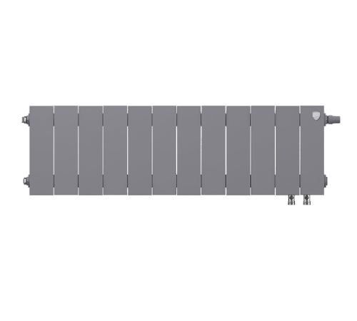 Радиатор биметаллический Royal Thermo PianoForte 200 Silver Satin 12 секций нижнее подключение НС-1346022