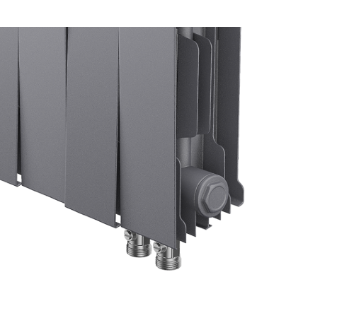 Радиатор биметаллический Royal Thermo PianoForte 200 Silver Satin 12 секций нижнее подключение НС-1346022