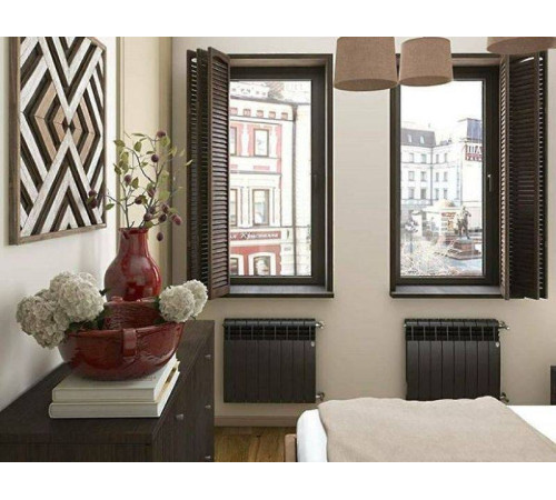 Радиатор биметаллический Royal Thermo BiLiner 500 Noir Sable боковое подключение 8 секций НС-1176313