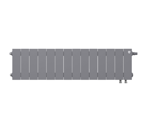 Радиатор биметаллический Royal Thermo PianoForte 200 Silver Satin 14 секций нижнее подключение НС-1346024