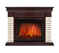 Портал для электрокамина Firelight Bricks 25 камень бежевый шпон темный дуб НС-1202848