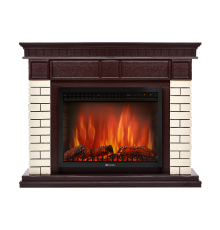 Портал для электрокамина Firelight Bricks 25 камень бежевый шпон темный дуб НС-1202848