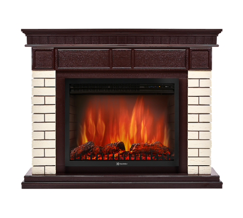 Портал для электрокамина Firelight Bricks 25 камень бежевый шпон темный дуб НС-1202848