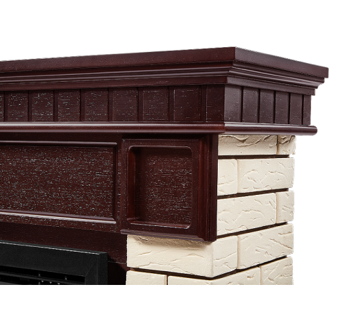 Портал для электрокамина Firelight Bricks 25 камень бежевый шпон темный дуб НС-1202848