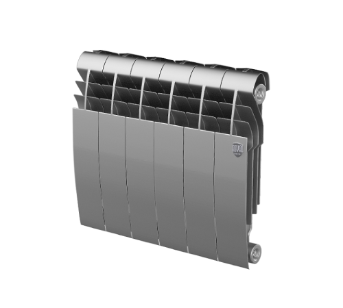 Радиатор биметаллический Royal Thermo BiLiner 350 Silver Satin 6 секций боковое подключение НС-1197129