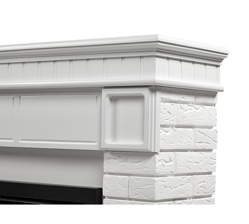 Портал для электрокамина Firelight Bricks 25 камень белый белая эмаль НС-1277346