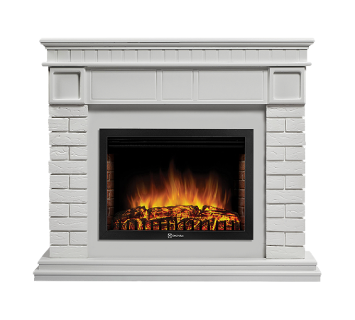 Портал для электрокамина Firelight Bricks 25 камень белый белая эмаль НС-1277346