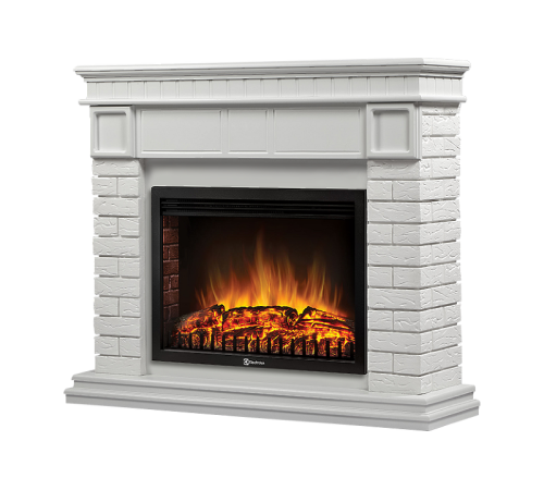 Портал для электрокамина Firelight Bricks 25 камень белый белая эмаль НС-1277346