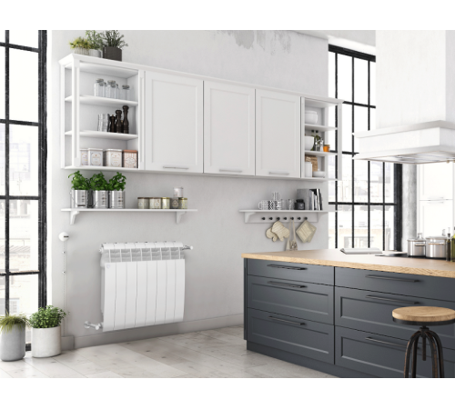 Радиатор биметаллический Royal Thermo BiLiner 500 Bianco Traffico 6 секций боковое подключение 1176302 RAL 9016