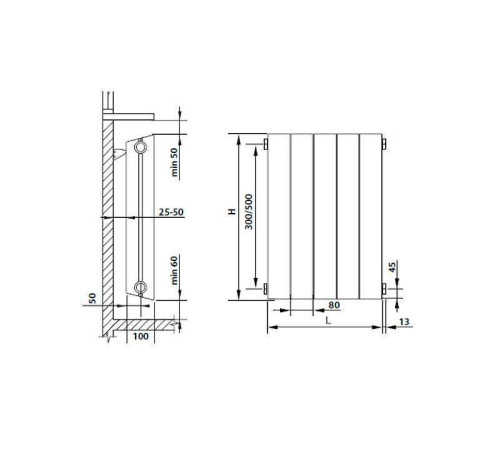 Радиатор биметаллический Royal Thermo PianoForte 500 Noir Sable 4 секции НС-1176331