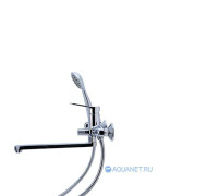 Смеситель для ванны Bravat Eco излив 300 мм с душем F6111147C-LB