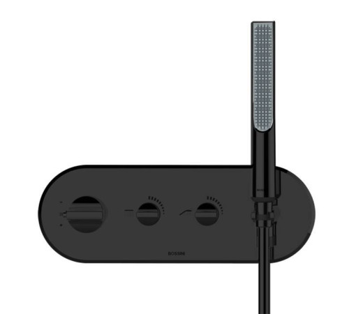 Смеситель для душа Bossini Apice термостатический на 2 выхода с ручным душем черный Z00523.073