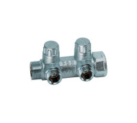 Коллектор запорный проходной FAR MULTIFAR 1х3/4 на 2 отвода FK 3860 134