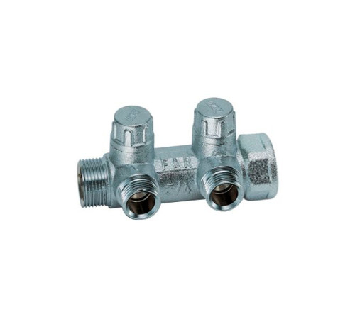 Коллектор запорный проходной FAR MULTIFAR 1х3/4 на 2 отвода FK 3860 134