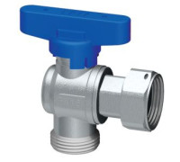 Кран шаровой угловой FAR 3/4 накидная гайка - 3/4 Eurokonus бабочка синяя 3098 34BC