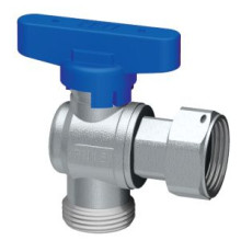 Кран шаровой угловой FAR 3/4 накидная гайка - 3/4 Eurokonus бабочка синяя 3098 34BC