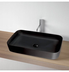 Раковина накладная Kerasan Tribeca 70х43 см без отверстия черный матовый 460231