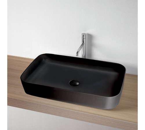 Раковина накладная Kerasan Tribeca 70х43 см без отверстия черный матовый 460231