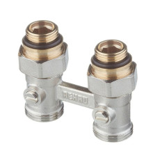 Пара шаровых кранов прямых REHAU G 1/2 x G 3/4 никелированные 12407271001