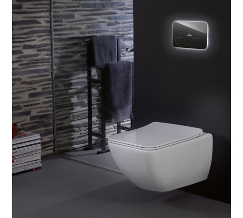 Унитаз подвесной Villeroy & Boch Venticello безободковый с сиденьем SlimSeat Line микролифт CeramicPlus 4611RLR1