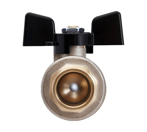 Кран шаровой Hoobs ORION 1/2 НР/ВР ручка-бабочка черный 15142H