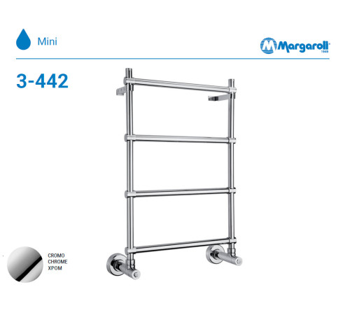 Полотенцесушитель водяной Margaroli 3-442 425 мм хром 34424504CRN