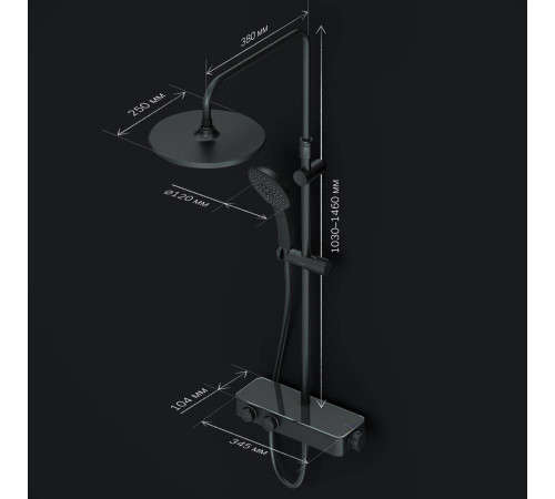 Душевая система AM.PM Inspire V2.0 с термостатом черный F0750A422