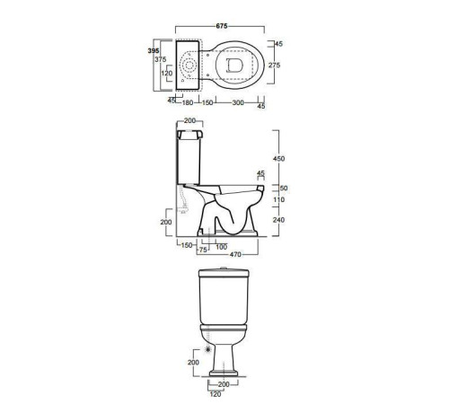 Унитаз-моноблок SIMAS Londra 67х36.5 см вертикальный слив золото LO922bi/D21oro/LO921bi