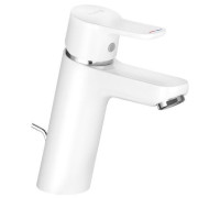 Смеситель для раковины KLUDI PureEasy 100 мм со сливным гарнитуром белый 372909165