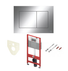 Комплект инсталляции TECEbase 2.0 с панелью смыва TECEnow хром глянцевый 9400412