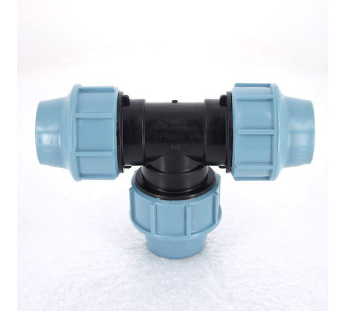 Тройник обжимной для ПНД труб Unidelta 40 мм 1005040000
