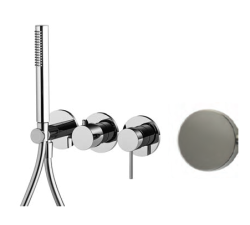 Смеситель для душа встраиваемый FIMA Carlo Frattini Spillo Up на 2 потребителя брашированный никель F3049WX8SN