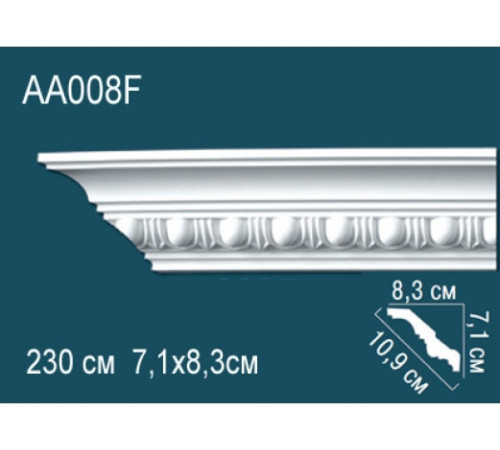 Карниз потолочный Perfect AA008F полиуретановый гибкий с орнаментом 70x80x2400 мм AA008F