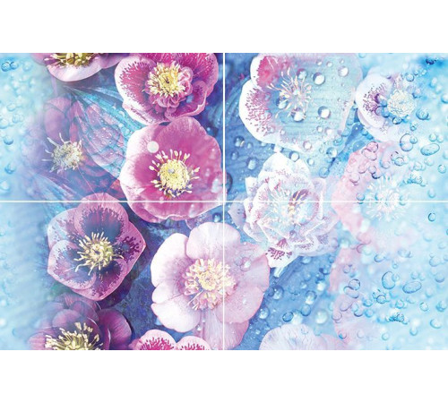 Панно Муза-Керамика Waterfall P4D244 60х40 см (из 4-х плиток) P4D244