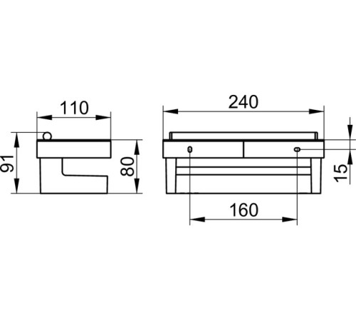 Полка для душа Keuco Collection Moll 240 мм антрацит 12759 010001
