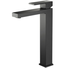 Смеситель для раковины Aquanet Либра высокий 257 мм без донного клапана матовый черный AQ1604MB