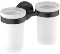 Стакан с держателем двойной Aquanet Europa матовый черный AQ4117MB