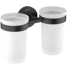 Стакан с держателем двойной Aquanet Europa матовый черный AQ4117MB