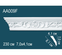 Карниз потолочный Perfect AA009F полиуретановый гибкий с орнаментом 70x40x2400 мм AA009F