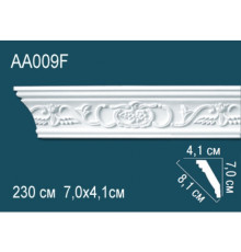 Карниз потолочный Perfect AA009F полиуретановый гибкий с орнаментом 70x40x2400 мм AA009F