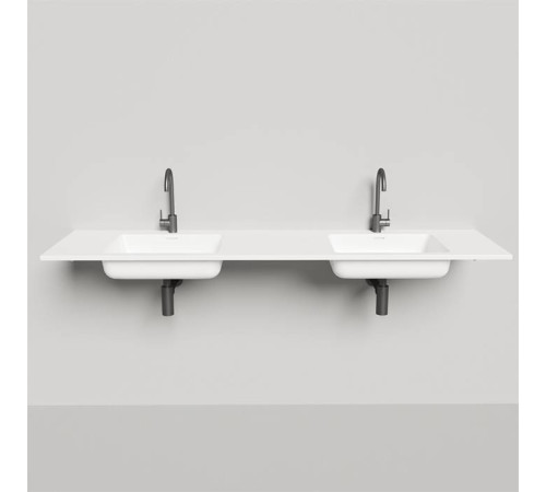 Раковина Salini Onda 180x50 см 1 отв. с переливом S-Stone белый матовый 1402202M