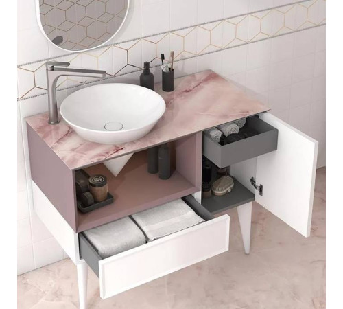 Раковина Kerama Marazzi Cono 44.5х44.5х35 см встраиваемая сверху белый глянцевый CO.wbi.44