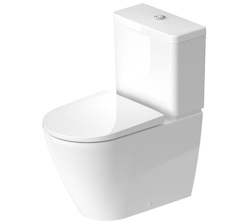 Унитаз-моноблок Duravit D-Neo 37x65 см безободковый белый 0944100005 / 2002090000