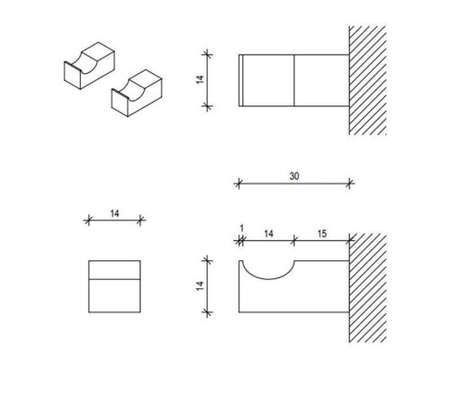 Набор крючков Decor Walther Corner HAK1 2 шт. хром 0561900