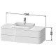 Тумба подвесная Duravit Happy D.2 Plus 130x55x40.8 см с 2 ящиками stone grey satin matt HP497209292/HP031KM8080