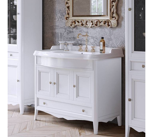 Комплект мебели для ванной Tiffany World Veronica Nuovo 105 см напольный белый VER4105-B/AR874bi