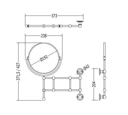 Зеркало косметическое поворотное Devon&Devon First Class 2x увеличение подвесное бронза DD33150BR