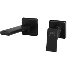 Смеситель для раковины настенный TOPAZ TIERA на 2 отверстия матовый черный (внешняя часть) 102167605C1EX-KK