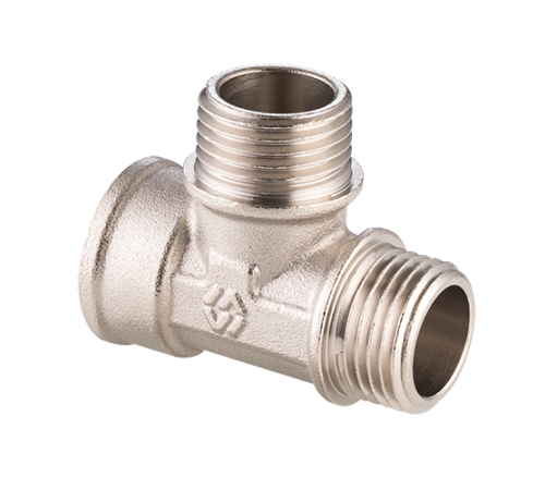 Тройник резьбовой Hogart 3/4 ВНН латунь никелированная BF51405