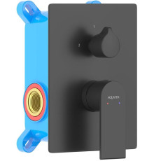 Смеситель для ванны Aquanet ЛИРА скрытого монтажа 2 режима (внешняя и скрытая часть) матовый черный AQ1446MB